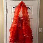 May Queen beaded tulle red dress size 6 Photo 5