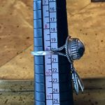 White Buffalo Turquoise Feather Ring Size 9 Black Photo 7