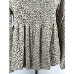 Urban Romantics Womens Long Sleeve Cheetah Print Blouse Size L Smocked Romantic Photo 6