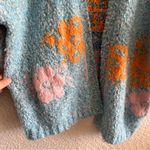 Free People Women’s Gather Me Cardigan Sweater Blue Oversized Size Medium Photo 7