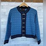 Windfjord 100% Pure New Wool Sweater Jacket Women's XS Blue Photo 0