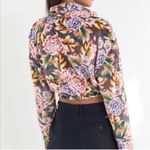 Urban Outfitters  UO Angela Fleece Half Zip Cropped Floral Pullover Sweatshirt Photo 3
