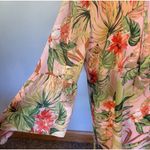 J.Jill  Tunic Dress Sz LG Seashell Paradise Tropical Floral Pink Bell Sleeve Photo 8