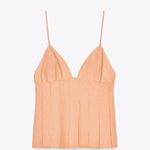 ZARA  Orange Striped Peplum Top Photo 1