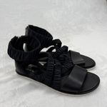 Sorel Gladiator Sandals Ruched Straps Back Zipper Black Leather Size 6.5 Photo 3
