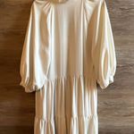 Amanda Uprichard  Womens Pullover Tiered V-Neck Midi A-Line Dress Ivory Size S Photo 7