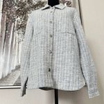 Francesca's Moriah Tweed Light‎ Blue Shacket NWT Photo 6