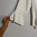 Cloth & Stone Anthropologie Peplum Bell Sleeve White Blouse Size Medium Photo 4
