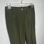 Larry Levine  Women's Green Stretch Cuffed Bootcut Trouser Pants Size 6 Photo 2