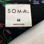 Soma  Soft Stretchy Jersey Knit Short Sleeve Black Floral Tunic Nightgown Medium Photo 8