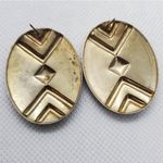 Vintage Purple, Blue, Green, & Gold Oval Earrings Purple Photo 1