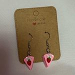 Handmade Strawberry Cake Earrings Pink Photo 0