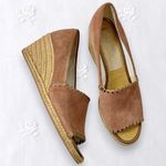 Jack Rogers Boho Coquette Suede Platform Wedge Espadrilles Palmer Berry Tan 10 Photo 1