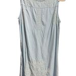 Signature Studio Vintage Chambray Boho Shift Dress Delicate Floral Embroidery Cottage Sz S Photo 0