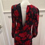 Fore Chic Black and Red Floral Long Sleeve Maxi Dress Size M Romantic Boho Bold Size M Photo 4