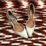 Calvin Klein Monogram Canvas Cream White Office Siren Pointed Toe Heels Pumps Stiletto Business Casual Photo 3