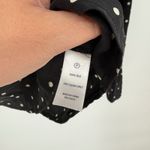 Wonder Stripe Polka Dot Silk Band Collar Button Up Blouse XS Black Photo 4