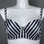 Playful Promises Satin Black White Striped Bra US 38DDD Balconette Underwire Size undefined Photo 0