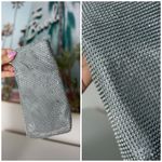 A New Day  Silver Rhinestone Beaded Slim Rectangle Clutch Purse Wallet Photo 1