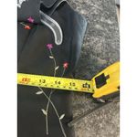 Depeche 90s Y2K Black Silk Embroidered Floral Sleeveless Size 6 Sheath Dress Photo 9