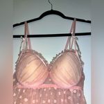 Romantic Sheer Pink Polka Dot Babydoll Lingerie – Size Large Photo 3