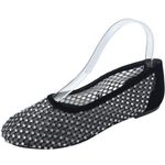 ZARA  Women's Black Mesh Jeweled Rhinestone Round Toe Slip On Ballet Flats Sz 6.5 Photo 0