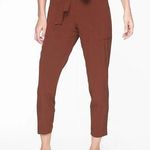 Athleta Skyline Paperbag Pant Rust Red Commuter Travel Pockets FLAW Womens 4 Photo 0