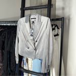 White House | Black Market Cropped Velvet Blazer Mercury Gray Photo 2