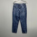 ZARA Blue Dark Wash Distressed Straight Leg High Rise Relaxed Jeans 6 Photo 2