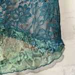Mistress Rocks tube top NEW Teal and Green Lace large lined Photo 1