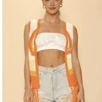 American Vintage Crochet Star Vest Orange Multi Photo 3