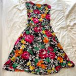 Ralph Lauren Lauren  Womens Fit N Flare Dress Floral Stretch Jersey Size Photo 3