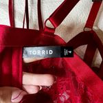 Torrid  Curve Womens Plus 4 4X Red Strappy Lace Satin Bralette Heart Romantic NEW Photo 6