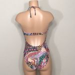 Kenneth Cole paisley tummy control swimsuit. Orange Photo 5