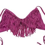 l*space L* Size Small Audrey Fringe Halter Bikini Top Swimwear Photo 1