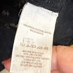 Free People Crepe 1/2 Button Black Patterned Blouse Photo 5