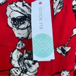 West Kei  Red Floral Blouse with Black and White Accents From Stitchfix‎ Photo 3