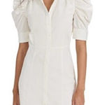 frame denim Frame Gillian Puff Sleeve Cotton Mini Dress in Cream/Ecru Size Medium EUC Photo 0