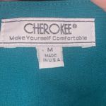 Cherokee blue teal button down short sleeve scrub top Photo 6