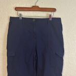 Chico's  1.5 Navy Blue Cargo Capri Pants Cropped Lightweight Cotton Spandex Medium Photo 11