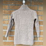 Aran Woollen Mills Super Soft Merino Oatmeal Cardigan XS Tan Photo 6