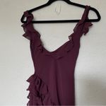 House Of CB NWT  ARIELA MULBERRY RUFFLE MAXI DRESS wine size M Photo 11
