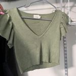 Dry Goods  green cropped ruffle top  Photo 0