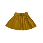 DO+BE Paper Bag Mustard Yellow size Large zip up front lace up pleats skirt Photo 1