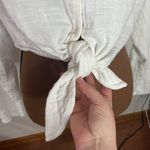 Billabong Sunset Sessions nubby gauze cropped tie-front button shirt size S Photo 6