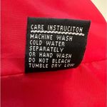 Sandro  cherry red fleece belted jacket with plaid hood and cuffs. Size M EUC Photo 9