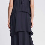 Banana Republic  Tiered Midi Dress Sleeveless Casual Party Petite‎ 4P Coastal Photo 0