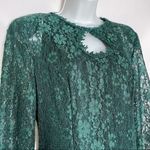 Vintage Green Lace Skater Dress Keyhole Long Photo 5
