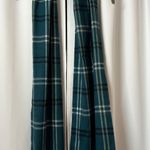 NWOT Cejon Blue Green Plaid Acrylic Scarf With Fringe Photo 0