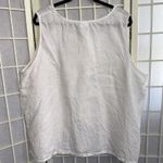 Hot Cotton Quiet Luxury Minimalist 100% Linen White Sleeveless Tank Top 3X Photo 4